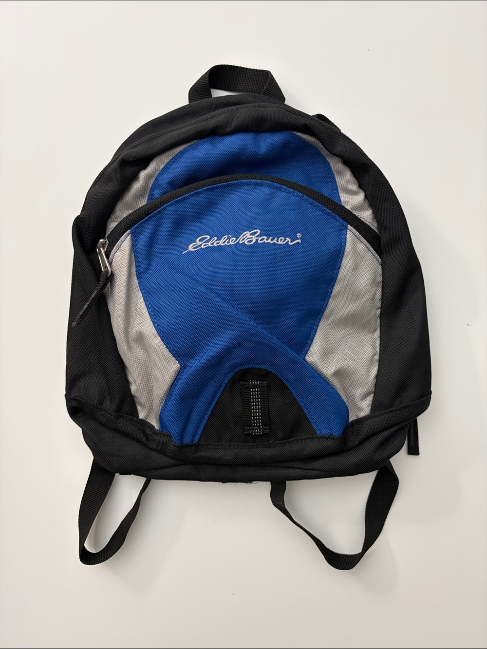 Eddie Bauer Black & Blue Nylon Mini Small Backpack | Hiking, Travel Bag
